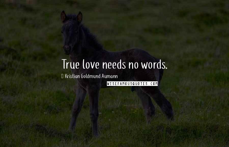 Kristian Goldmund Aumann Quotes: True love needs no words.