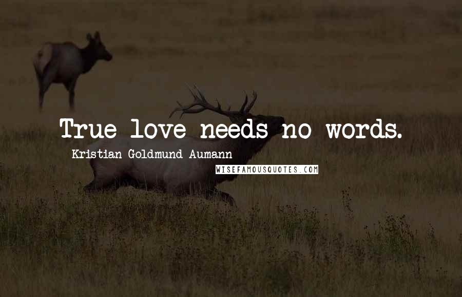 Kristian Goldmund Aumann Quotes: True love needs no words.