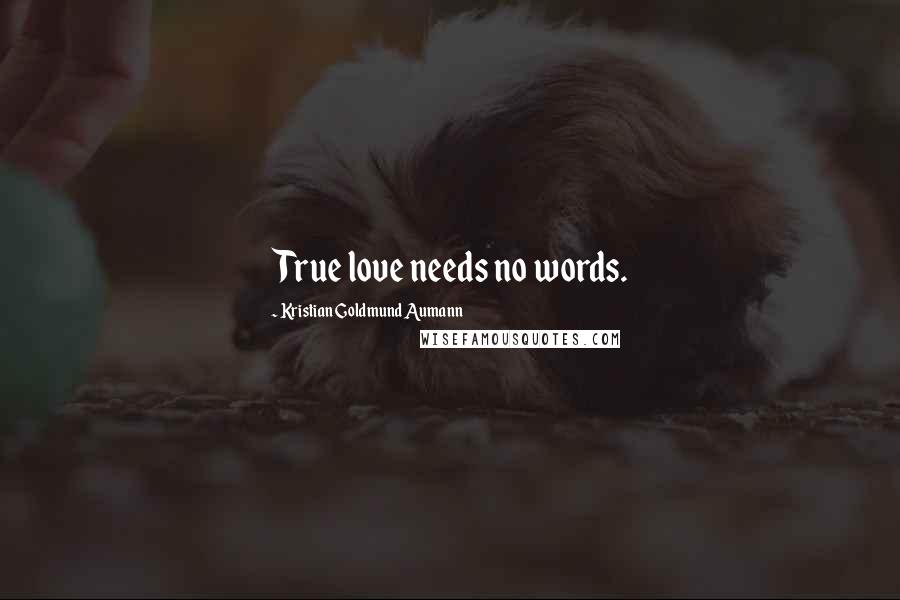 Kristian Goldmund Aumann Quotes: True love needs no words.