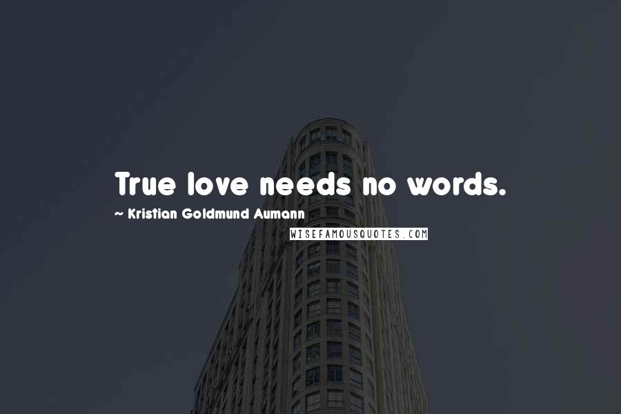 Kristian Goldmund Aumann Quotes: True love needs no words.