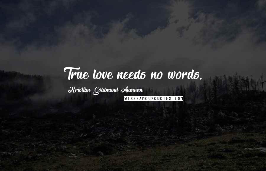 Kristian Goldmund Aumann Quotes: True love needs no words.