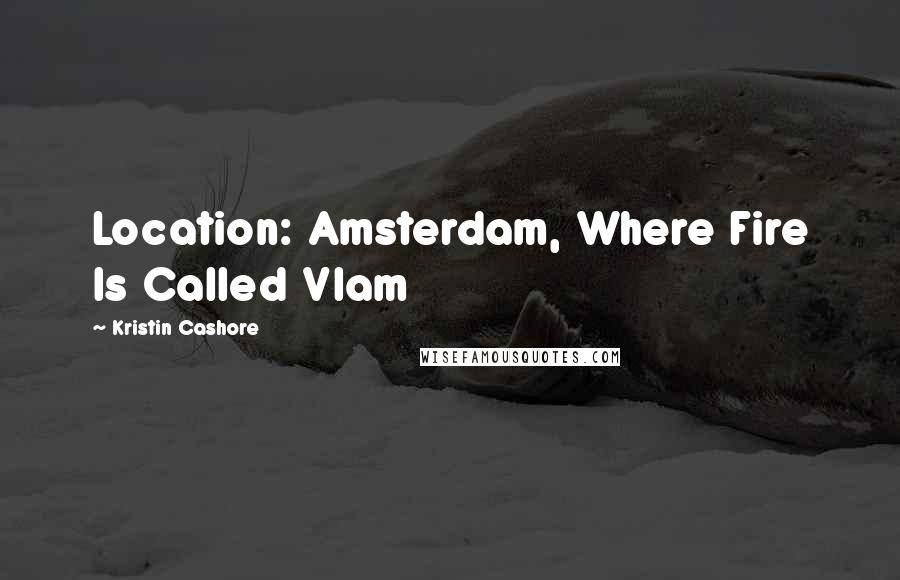 Kristin Cashore Quotes: Location: Amsterdam, Where Fire Is Called Vlam