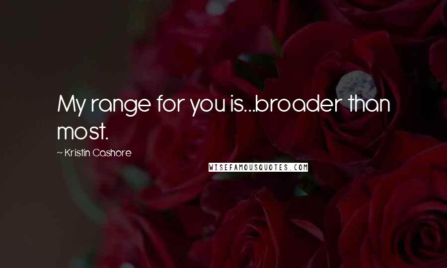 Kristin Cashore Quotes: My range for you is...broader than most.