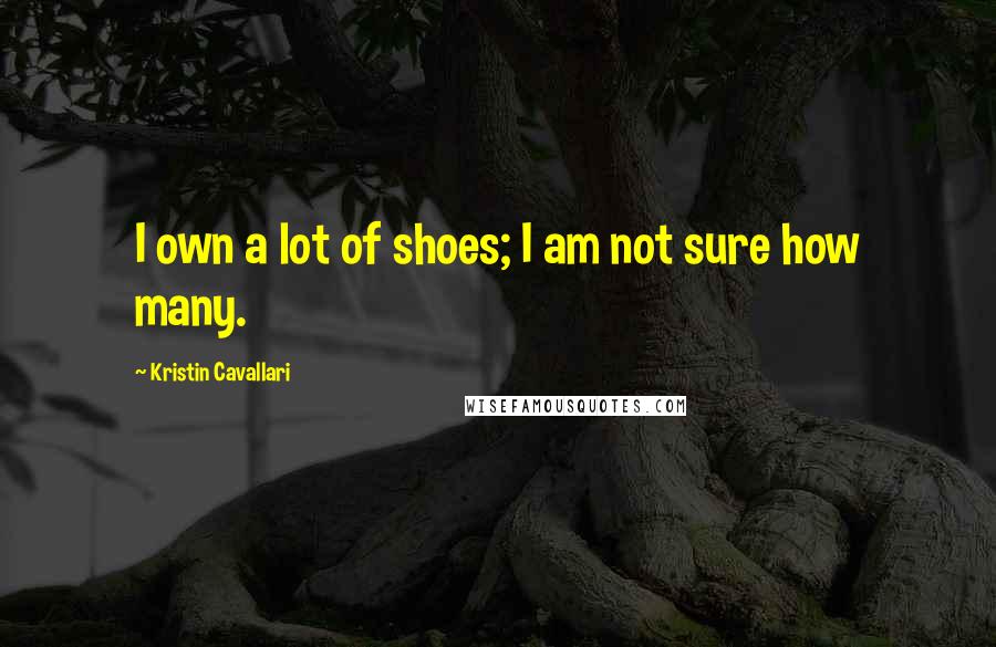 Kristin Cavallari Quotes: I own a lot of shoes; I am not sure how many.