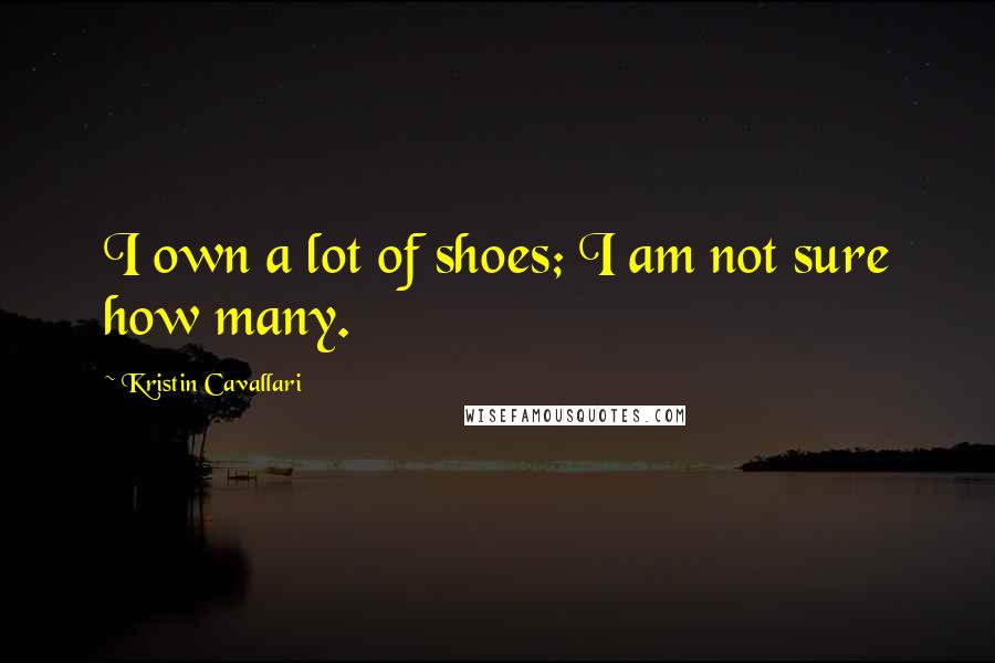 Kristin Cavallari Quotes: I own a lot of shoes; I am not sure how many.