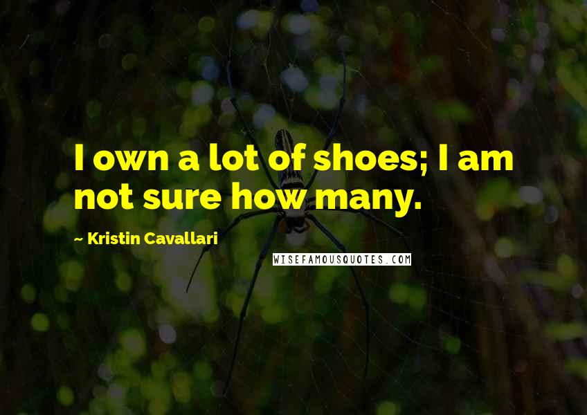 Kristin Cavallari Quotes: I own a lot of shoes; I am not sure how many.
