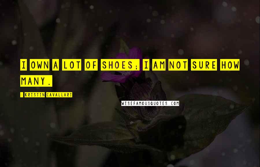 Kristin Cavallari Quotes: I own a lot of shoes; I am not sure how many.