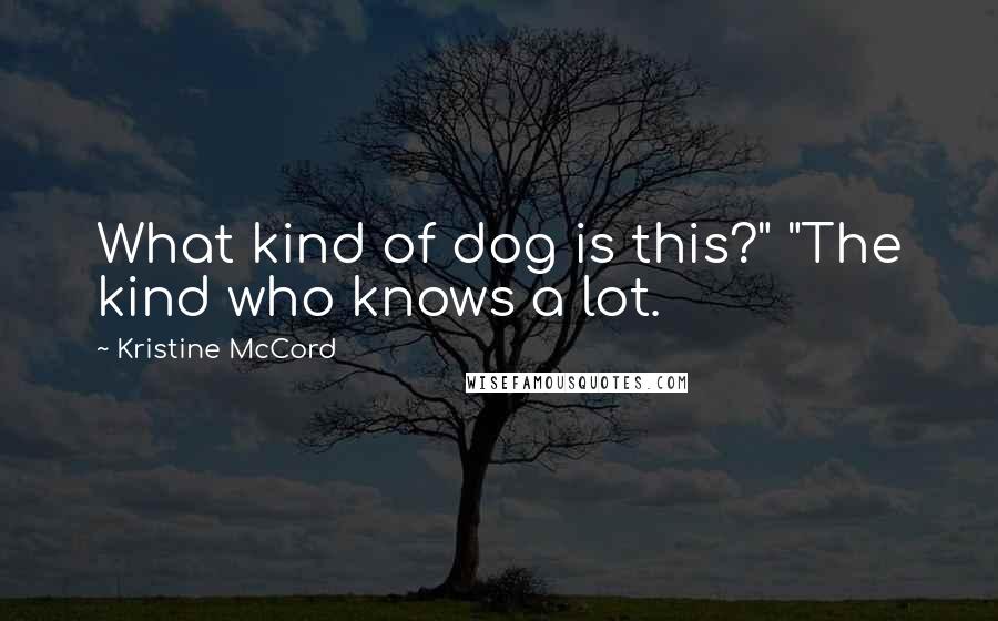 Kristine McCord Quotes: What kind of dog is this?" "The kind who knows a lot.