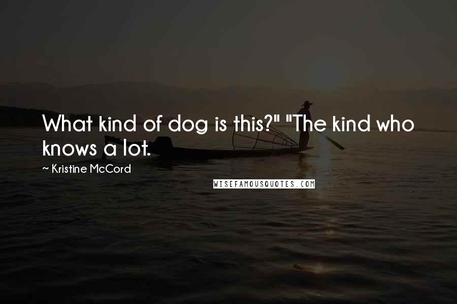 Kristine McCord Quotes: What kind of dog is this?" "The kind who knows a lot.