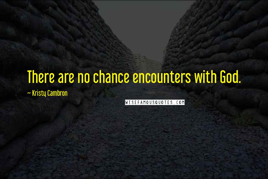 Kristy Cambron Quotes: There are no chance encounters with God.