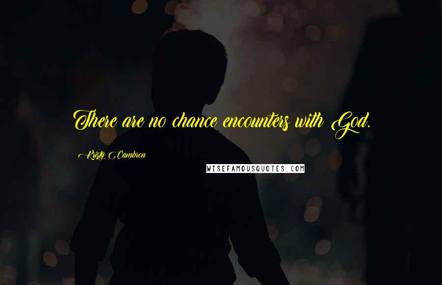 Kristy Cambron Quotes: There are no chance encounters with God.