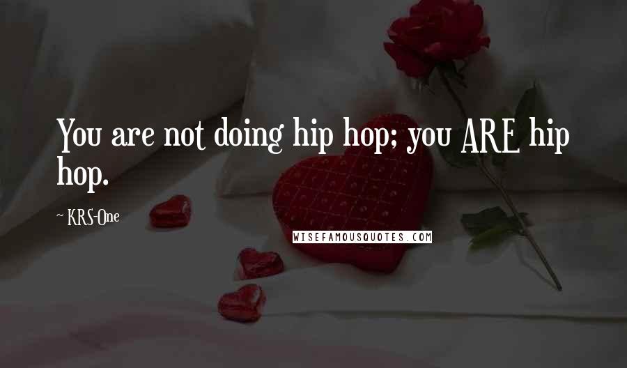 KRS-One Quotes: You are not doing hip hop; you ARE hip hop.