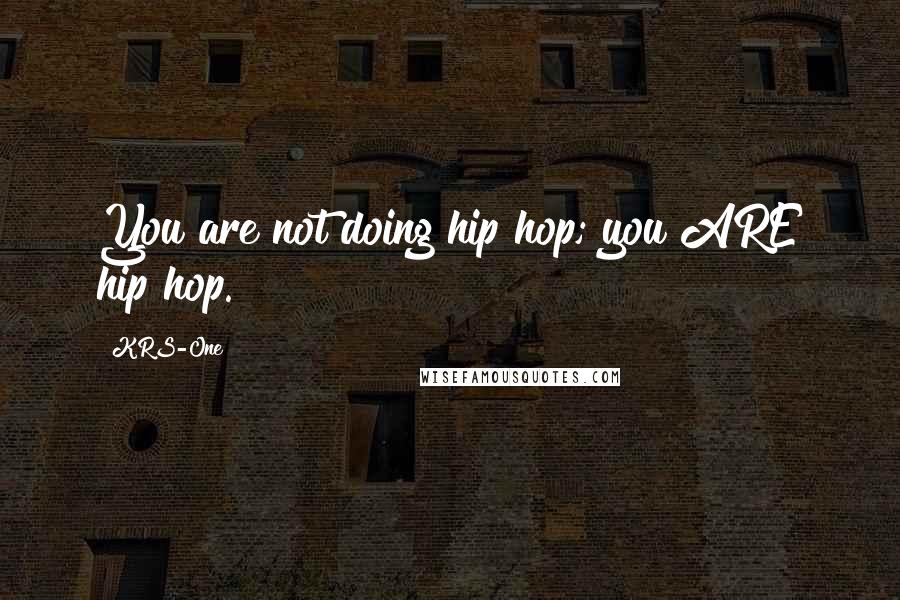 KRS-One Quotes: You are not doing hip hop; you ARE hip hop.