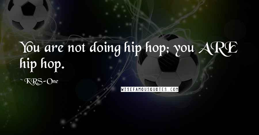 KRS-One Quotes: You are not doing hip hop; you ARE hip hop.