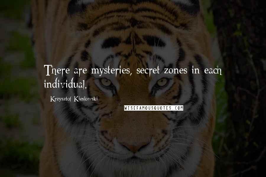 Krzysztof Kieslowski Quotes: There are mysteries, secret zones in each individual.