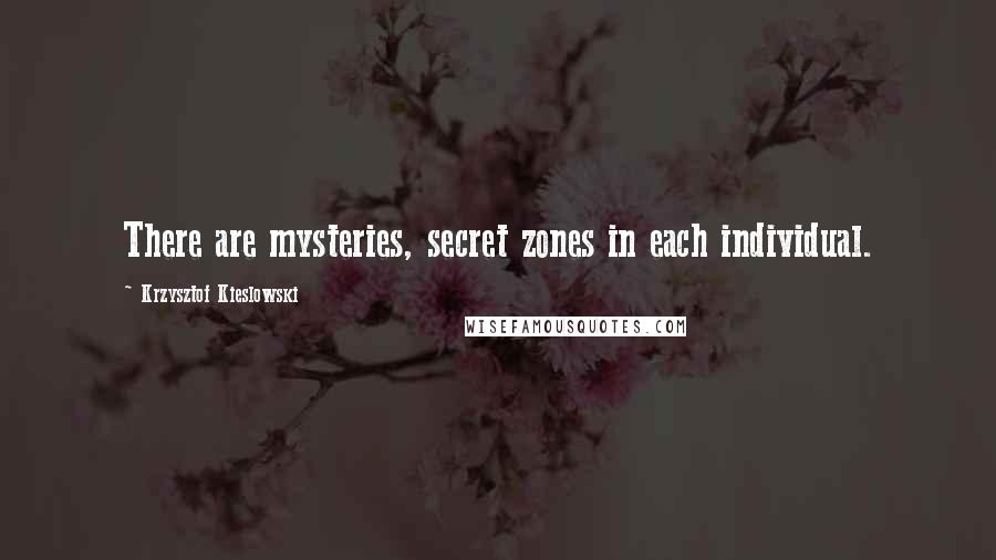 Krzysztof Kieslowski Quotes: There are mysteries, secret zones in each individual.