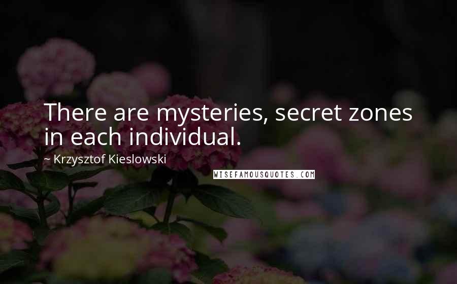 Krzysztof Kieslowski Quotes: There are mysteries, secret zones in each individual.