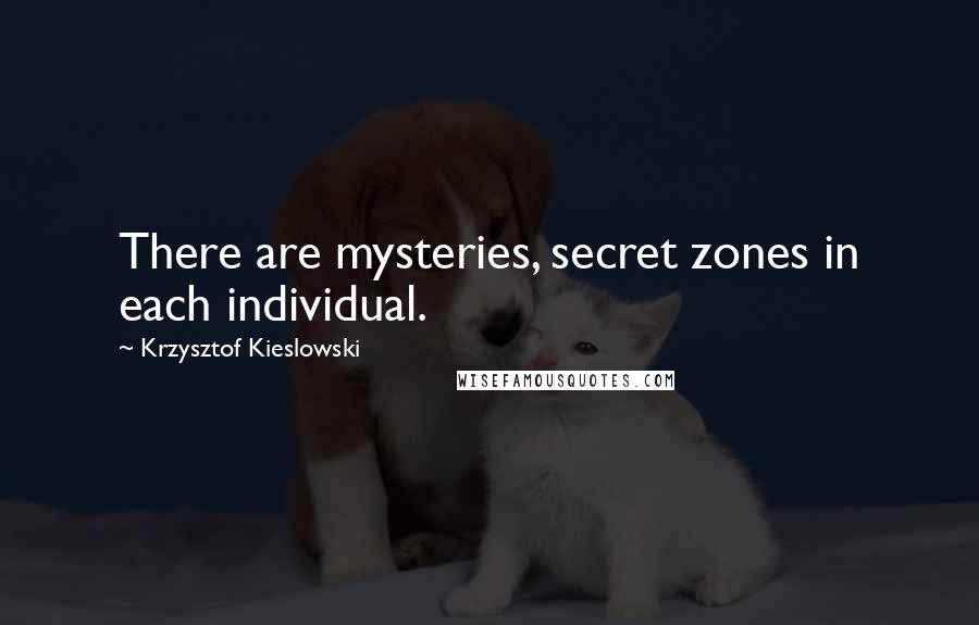 Krzysztof Kieslowski Quotes: There are mysteries, secret zones in each individual.