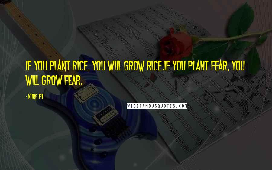 Kung Fu Quotes: If you plant rice, you will grow rice.If you plant fear, you will grow fear.