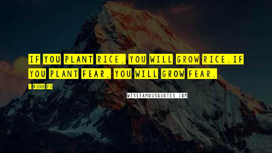 Kung Fu Quotes: If you plant rice, you will grow rice.If you plant fear, you will grow fear.