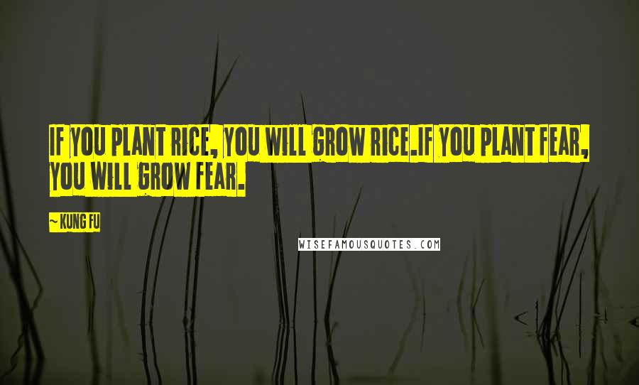 Kung Fu Quotes: If you plant rice, you will grow rice.If you plant fear, you will grow fear.