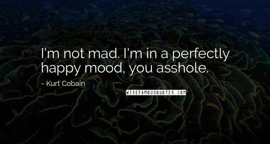 Kurt Cobain Quotes: I'm not mad. I'm in a perfectly happy mood, you asshole.
