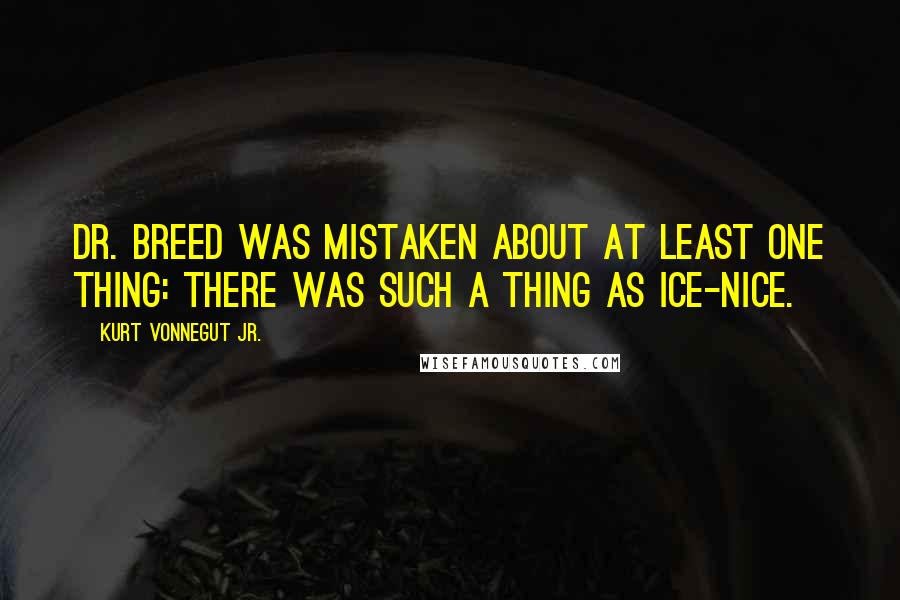 Kurt Vonnegut Jr. Quotes: Dr. Breed was mistaken about at least one thing: there was such a thing as ice-nice.