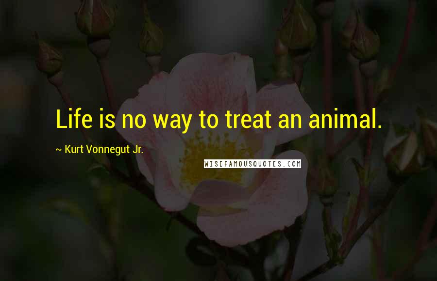 Kurt Vonnegut Jr. Quotes: Life is no way to treat an animal.