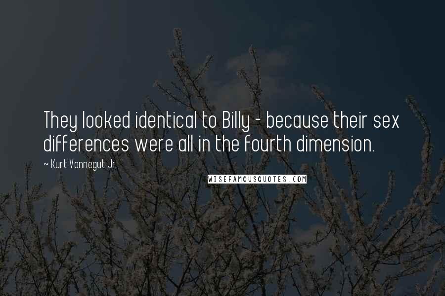 Kurt Vonnegut Jr. Quotes: They looked identical to Billy - because their sex differences were all in the fourth dimension.