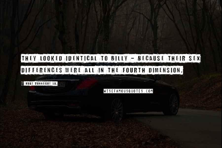 Kurt Vonnegut Jr. Quotes: They looked identical to Billy - because their sex differences were all in the fourth dimension.