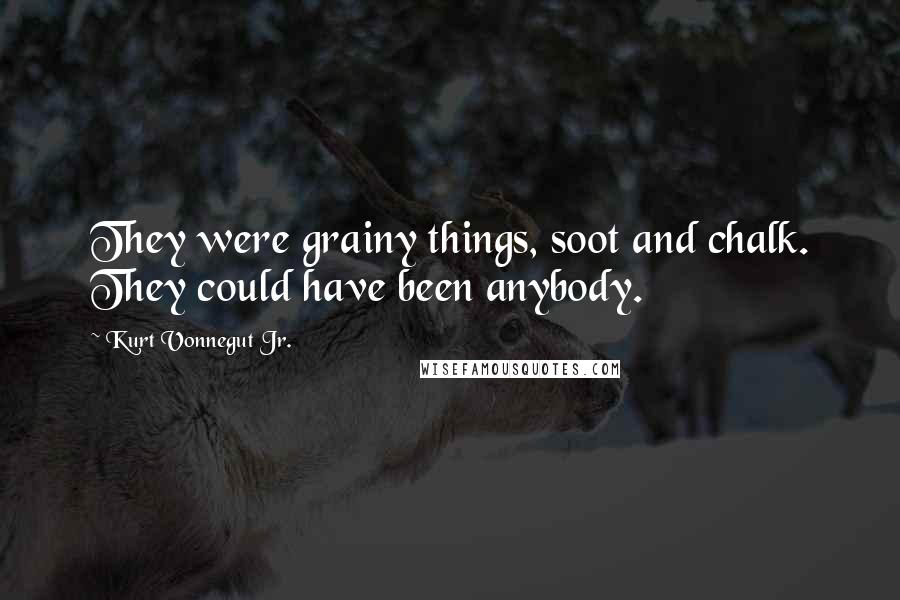 Kurt Vonnegut Jr. Quotes: They were grainy things, soot and chalk. They could have been anybody.