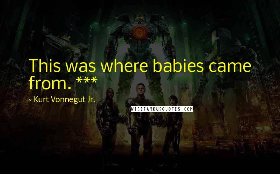 Kurt Vonnegut Jr. Quotes: This was where babies came from. ***