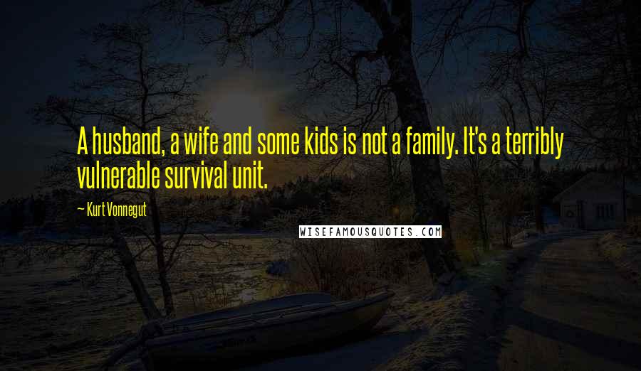 Kurt Vonnegut Quotes: A husband, a wife and some kids is not a family. It's a terribly vulnerable survival unit.