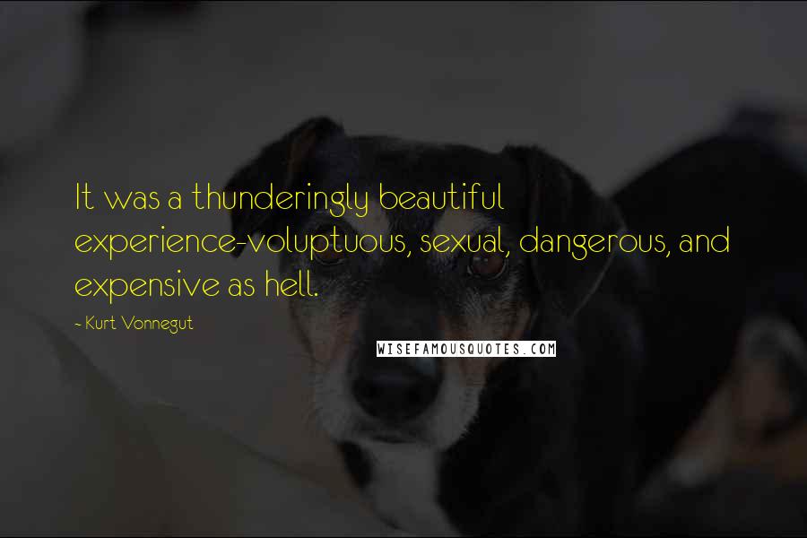Kurt Vonnegut Quotes: It was a thunderingly beautiful experience-voluptuous, sexual, dangerous, and expensive as hell.