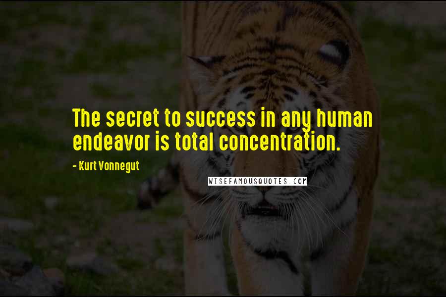 Kurt Vonnegut Quotes: The secret to success in any human endeavor is total concentration.