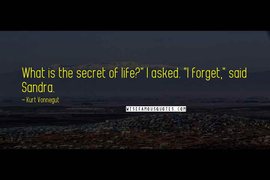 Kurt Vonnegut Quotes: What is the secret of life?" I asked. "I forget," said Sandra.