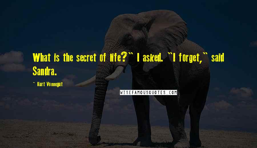 Kurt Vonnegut Quotes: What is the secret of life?" I asked. "I forget," said Sandra.