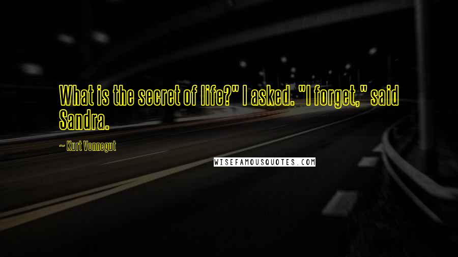 Kurt Vonnegut Quotes: What is the secret of life?" I asked. "I forget," said Sandra.