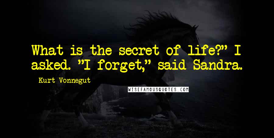 Kurt Vonnegut Quotes: What is the secret of life?" I asked. "I forget," said Sandra.