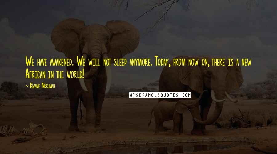 Kwame Nkrumah Quotes: We have awakened. We will not sleep anymore. Today, from now on, there is a new African in the world!