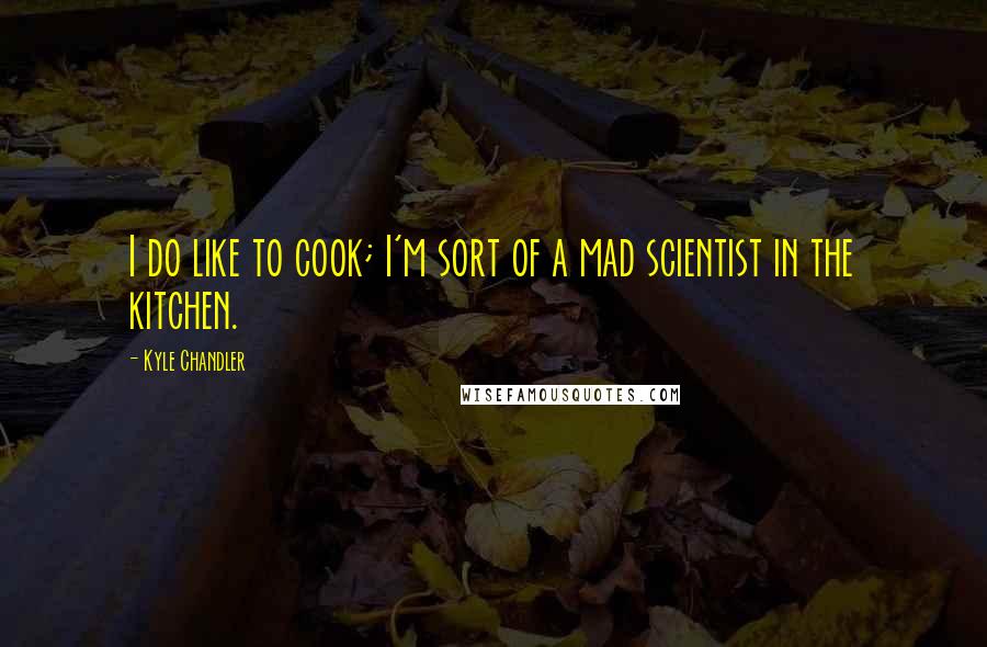 Kyle Chandler Quotes: I do like to cook; I'm sort of a mad scientist in the kitchen.