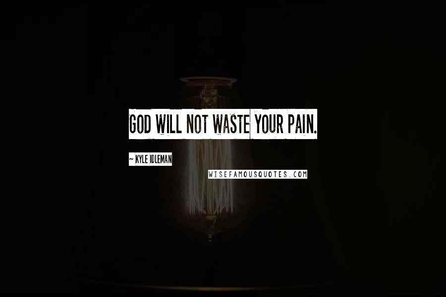 Kyle Idleman Quotes: God will not waste your pain.