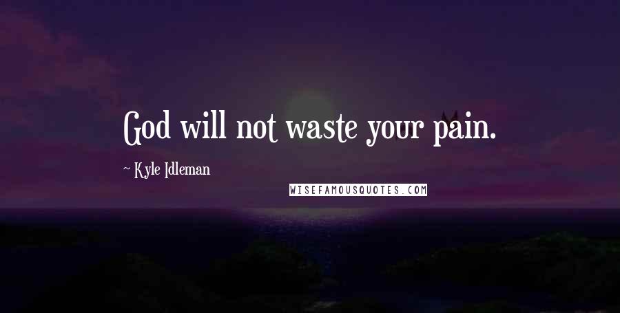Kyle Idleman Quotes: God will not waste your pain.