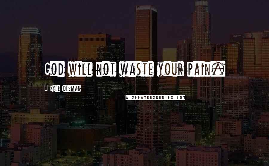 Kyle Idleman Quotes: God will not waste your pain.