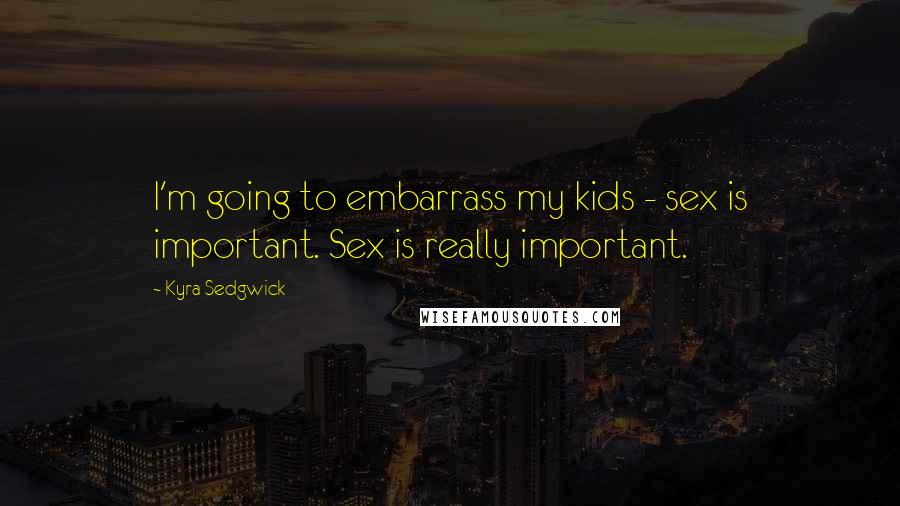 Kyra Sedgwick Quotes: I'm going to embarrass my kids - sex is important. Sex is really important.