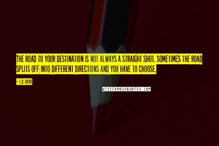 L.D. Davis Quotes: The road to your destination is not always a straight shot. Sometimes the road splits off into different directions and you have to choose.