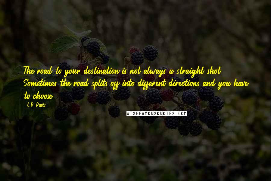 L.D. Davis Quotes: The road to your destination is not always a straight shot. Sometimes the road splits off into different directions and you have to choose.