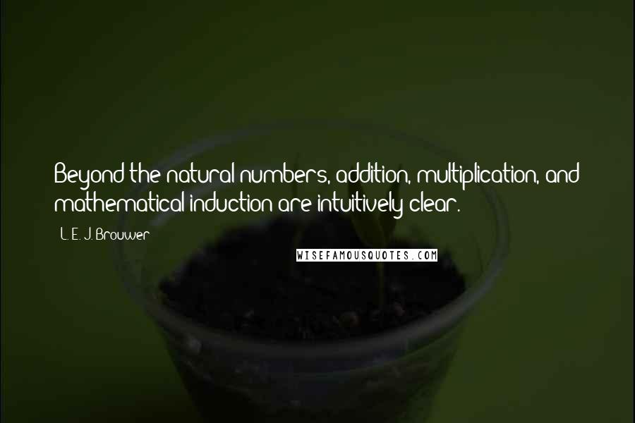 L. E. J. Brouwer Quotes: Beyond the natural numbers, addition, multiplication, and mathematical induction are intuitively clear.