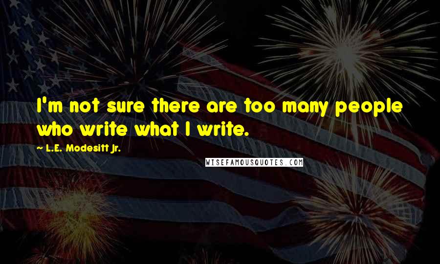 L.E. Modesitt Jr. Quotes: I'm not sure there are too many people who write what I write.