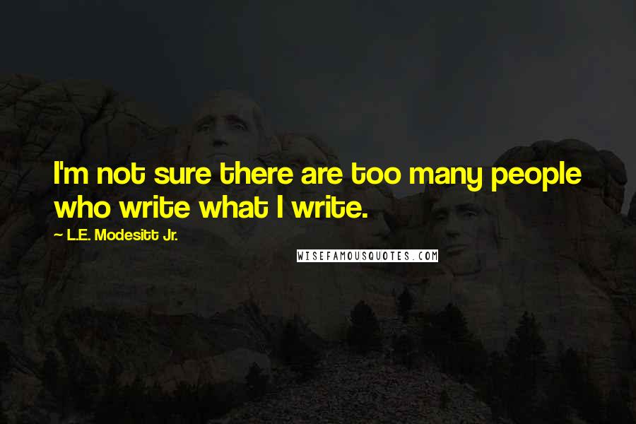 L.E. Modesitt Jr. Quotes: I'm not sure there are too many people who write what I write.